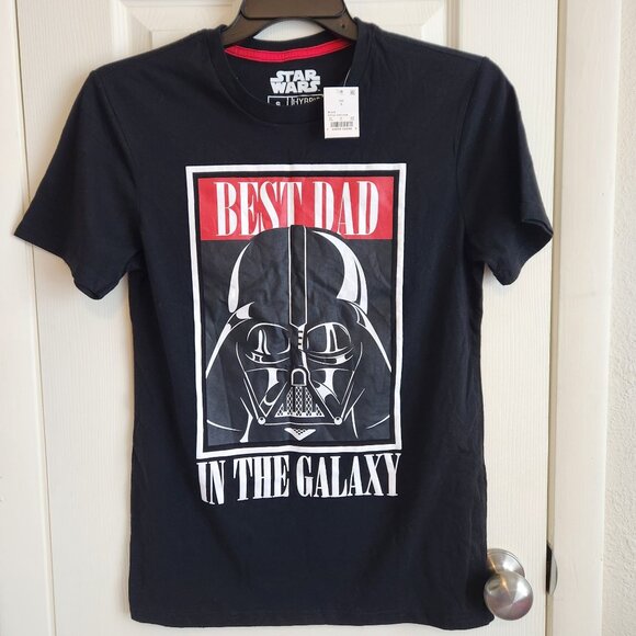 Star Wars Hybrid Apparel "Best Dad In The Galaxy" T-Shirt Size S Black - Picture 1 of 7